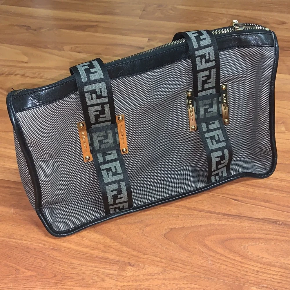 Authentic FENDI Navy Denim Purse Handbag